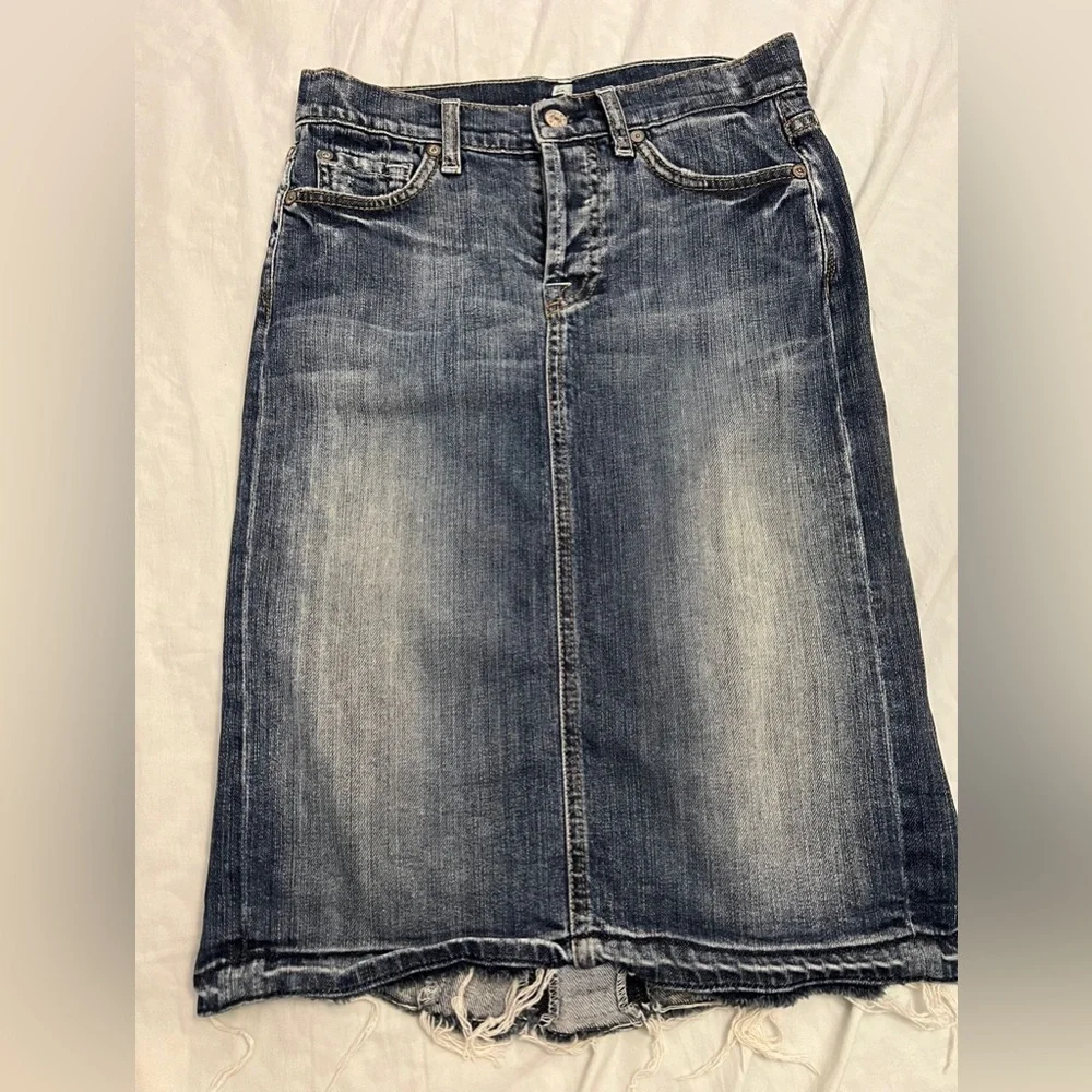 7 For All Mankind Women's Denim Skirt - Picture 1 of 7